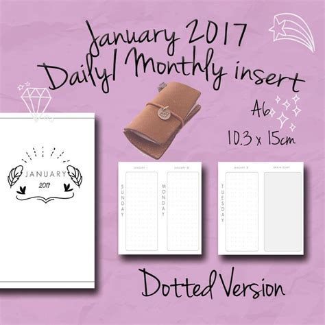 A Insert January Daily Planner Monthly Planner Travelers