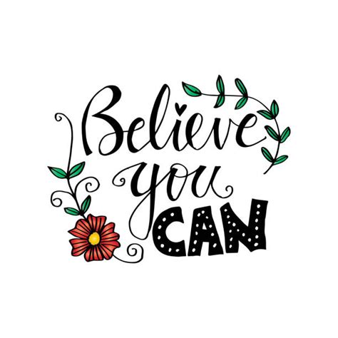 Believe You Can Motivation Hand Lettering Illustrations Royalty Free