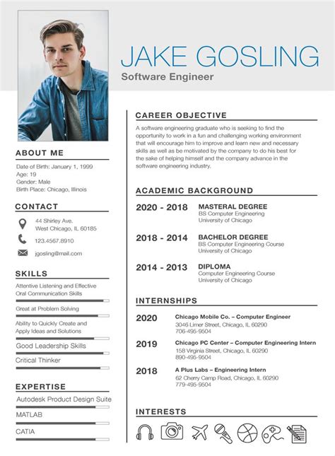 Timelines, horizontal bars, and neutral color accents bring a sense of order to the layout. Simple Fresher Resume Template - Free Templates | Free ...