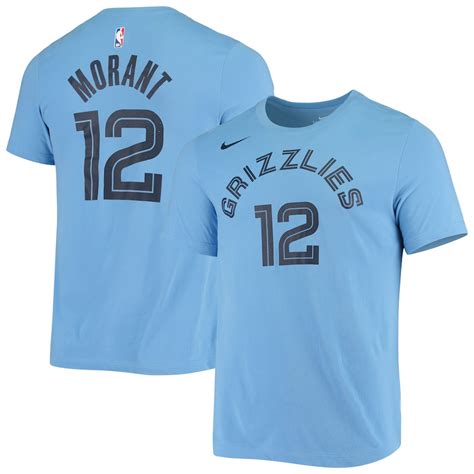 Mens Nike Ja Morant Light Blue Memphis Grizzlies Name And Number