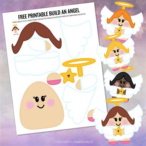 Free Printable Build A Paper Angel Template Christmas Papercraft