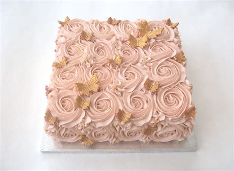Rose Swirl Gold Butterfly Cake Lindas Tortas De Cumpleaños Tortas