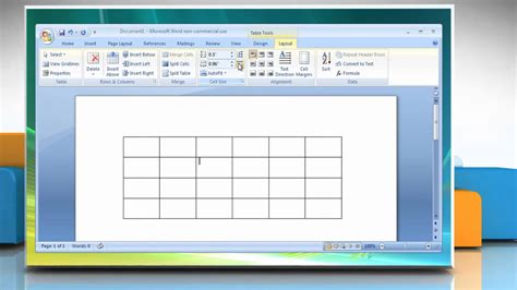 Microsoft Word How To Distribute Rows And Columns Evenly In A Table On Windows Vista