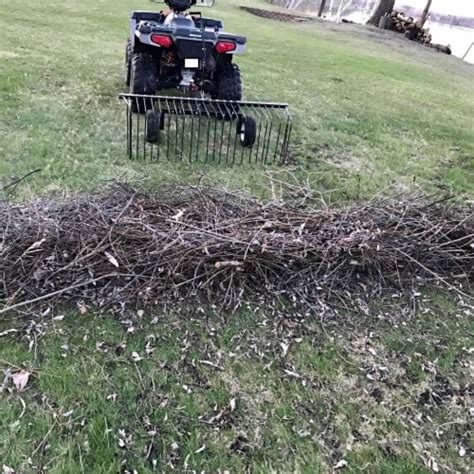 Yard Tuff 60 Pine Straw Atv Tow Behind Steel Landscape Rake W Wheels