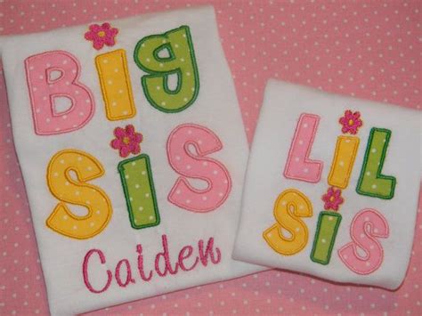 big sis lil sis set of 2 shirts onesie with by shopsewsouthern big sis lil sis etsy