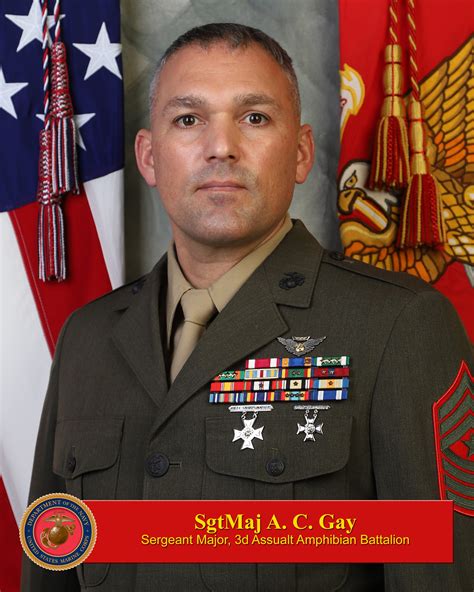 Sergeant Major Adrian C Gay 1st Marine Division Leaders