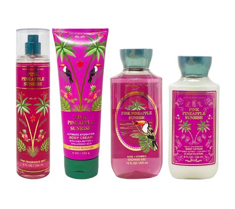 Bath and Body Works Pink Pineapple Sunrise 4 Piece Gift Set - Fragrance