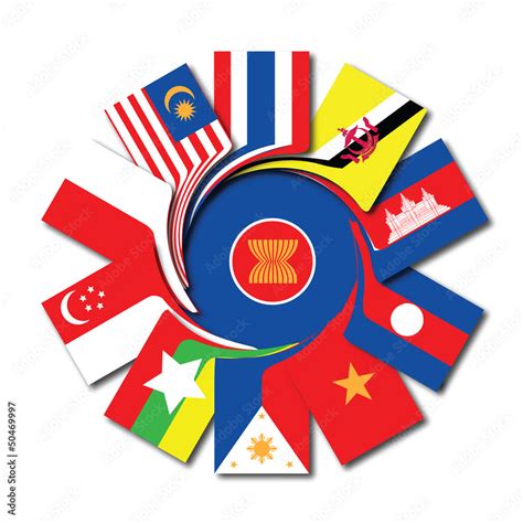 Asean Flag Icons เวกเตอร์สต็อก Adobe Stock