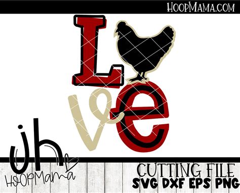 Chicken Love Embroidery And Cutting Options Hoopmama