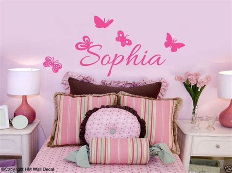 C159 Personalised Name Wall Stickers Butterflies Kids Removable Wall