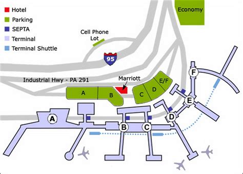 Airport Parking Map Philadelphia Airport Parking Map