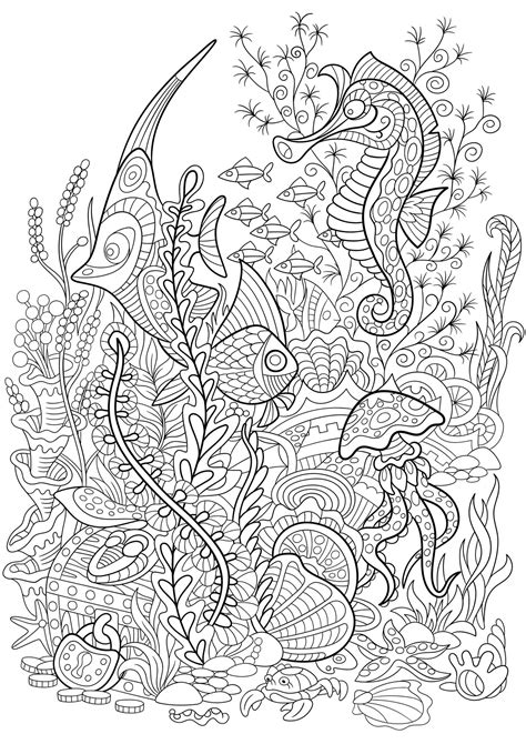 Seaworld Water Worlds Adult Coloring Pages