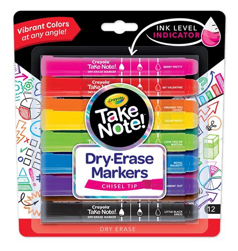 Crayola Take Note Dry Erase Markers Various Colors Office And School