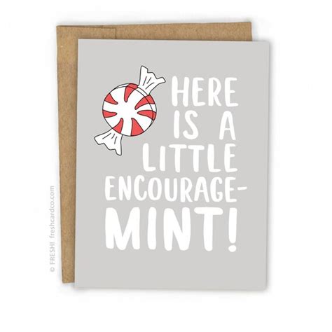 Encouragement Card Pun Card Get Well Card Encourage Mint Etsy