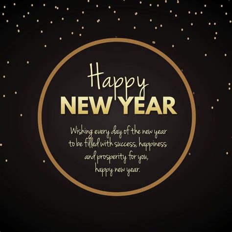 Happy New Year Wishes Video Card Square Gold Template Postermywall