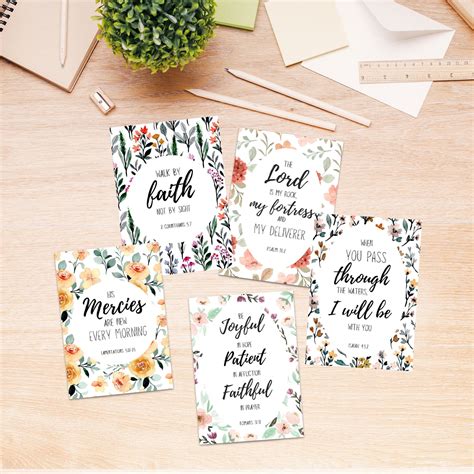 Printable Scripture Greeting Cards Set Of 5 Greeting Cards Etsy In