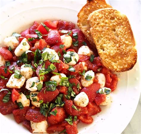 Roasted Tomato Caprese Salad Simply Sated