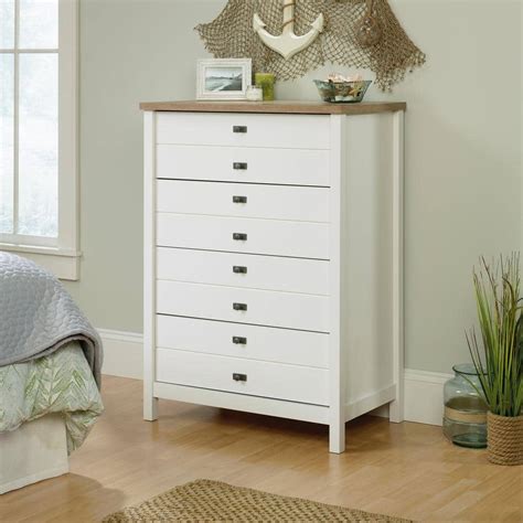Sauder Cottage Road 4 Drawer Soft White Chest Of Drawers 423998 The