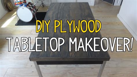 Simple Diy Plywood Plank Tabletop Makeover Youtube