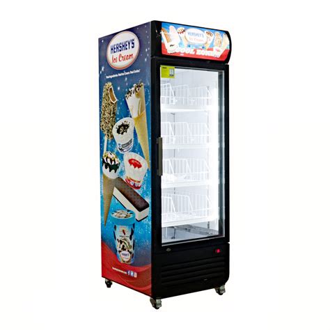 Single Glass Door Upright Display Freezer For Ice Cream Supermarket
