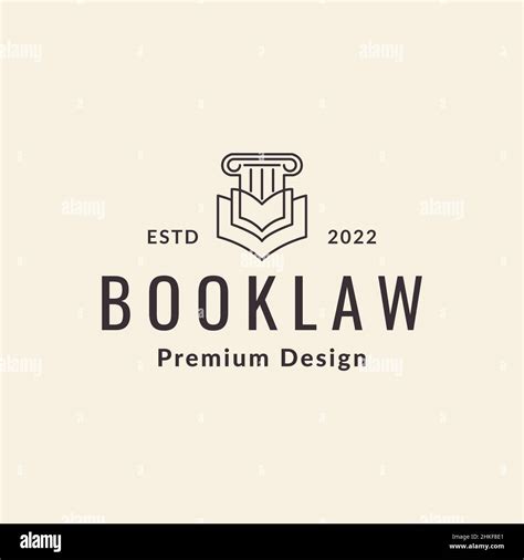 Hipster Pillar Law With Book Logo Design Vector Graphic Symbol Icon