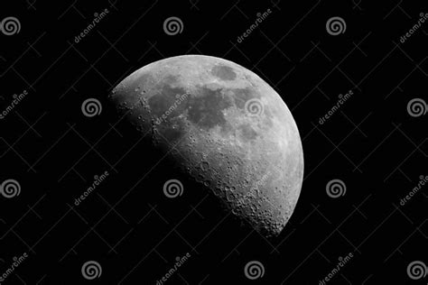 Half Moon By Night Stock Image Image Of Apollo Eclipse 4357473