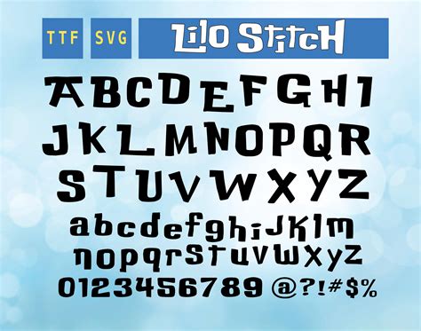 Lilo And Stitch Font Svg Alphabet For Cricut Silhouette Etsy Riset