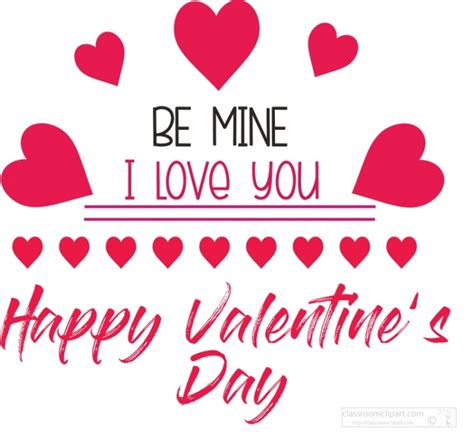 Valentines Day Clipart Be Mine I Love You Happy Valentines Day Clipart