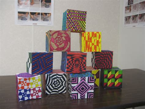 My Work And Play Op Art Boxes Student Work