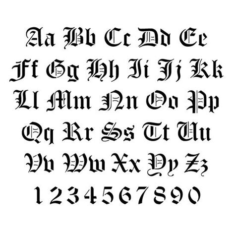 Old English Stencil Letters Gotisches Alphabet Fonte Alphabet Gothic