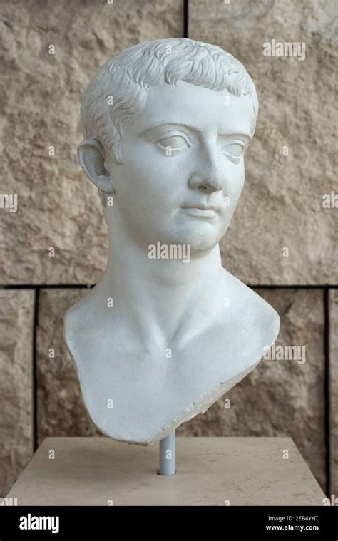 Portrait Of Roman Emperor Tiberius Ara Pacis Museum Rome Italy