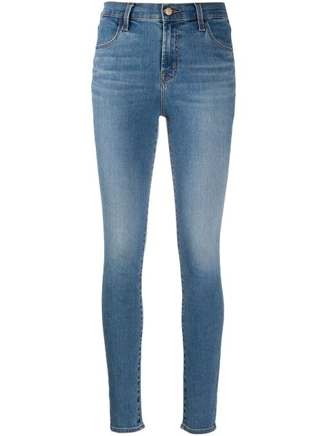 J Brand High Rise Maria Skinny Jeans Farfetch Light Blue Skinny