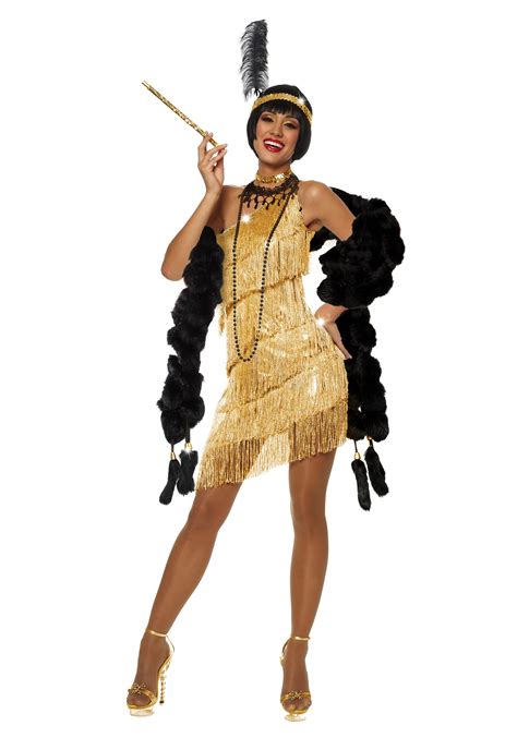 women s dazzling gold flapper costume