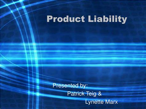 Ppt Product Liability Powerpoint Presentation Free Download Id4000481