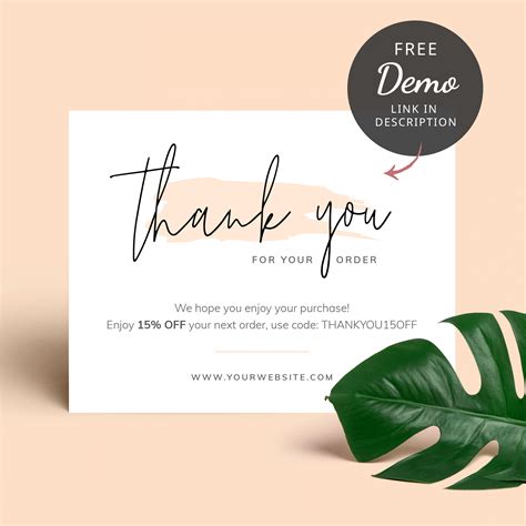 Thank you for 1st purchase. Customer Thank You Card - Business Thank You Cards - Watercolor