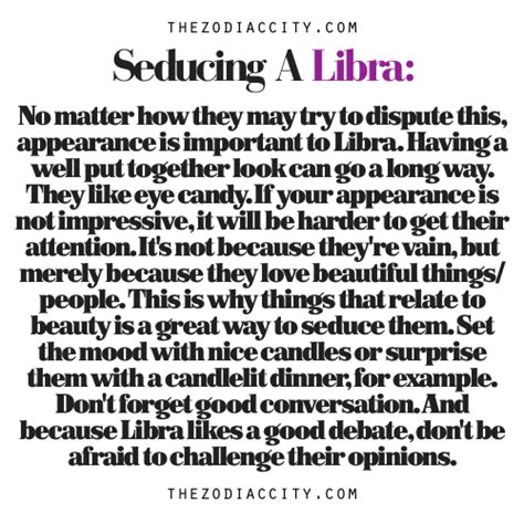 Love is sweet when it's new, love is sweeter when it's true, but sweetest when the one loving is you. Zodiac Files: How To Seduce A Libra Pretty simple really ...