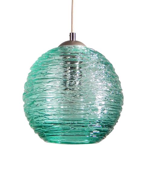 Teal Spun Hand Blown Glass Pendant Hanging Lights By Rebecca Zhukov By Providenceartglass On Et