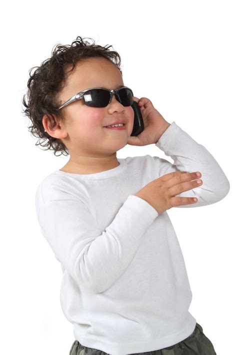 Cool Kid On A Cell Phone Stock Photo Image Of Child 20362520