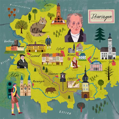 Map Of Thuringia Martin Haake Illustrations Jena Martin Luther