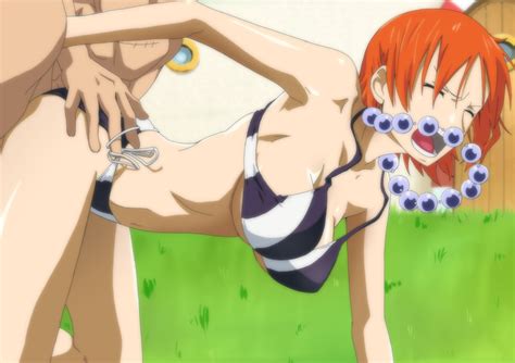 Kyabakurabakufu Nami One Piece One Piece 1girl Ass Ass Grab Bare Shoulders Bent Over