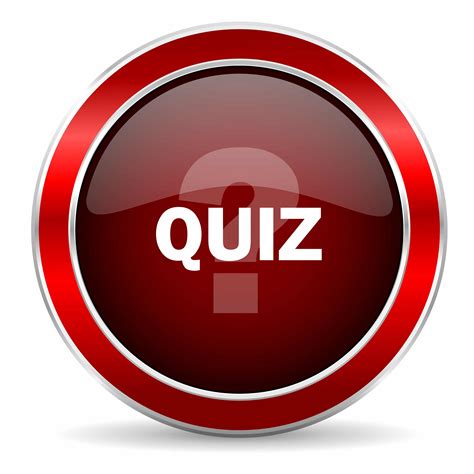 Quiz Red Circle Glossy Web Icon Round Button With Metallic Border