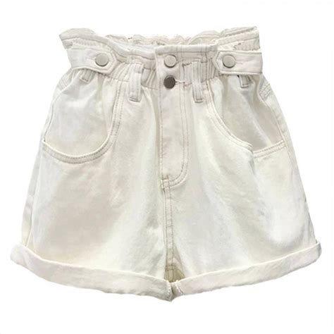 Littlewoman Denim Shorts Summer New Style Large Size Elastic Waist High