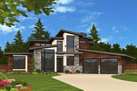 Modern home design plans feature sleek angles and lines, ample lighting, and high with innovative contemporary design elements, modern house floor plans tend to focus on. Contemporary Home Plan - 4 Bedrms, 3.5 Baths - 2515 Sq Ft - #149-1861