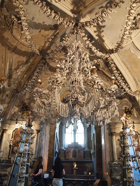 The Bone Church Sedlec Ossuary In Prague Supposedly This Chandelier