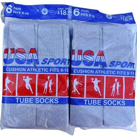 6 Or 12 Pairs New Men S Cotton Athletic Sports Tube Socks 9 15 Made In Usa Ebay