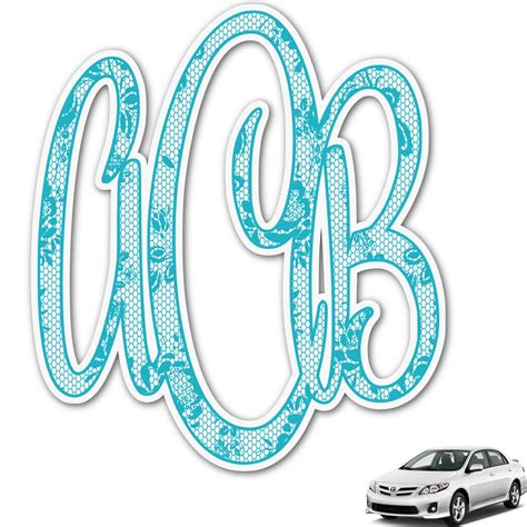 Custom Lace Monogram Car Decal Personalized Youcustomizeit