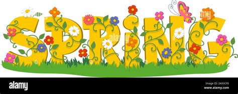 Spring Letter And Flower Sign Stock Vector Image And Art Alamy