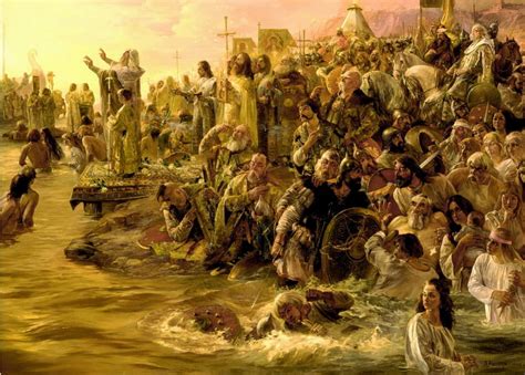 Крещение руси — одно из первых задокументированных событий в нашей истории. Крещение Руси в изобразительном искусстве