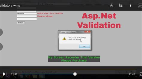 Validation In Asp Net Youtube