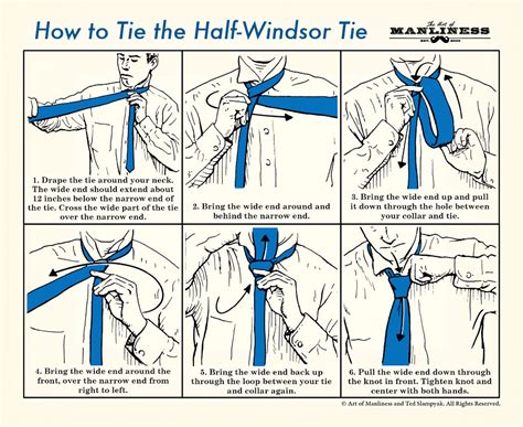 How To Tie A Double Windsor Knot Diagram